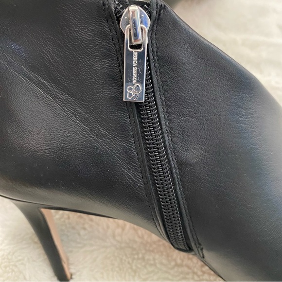 Jessica Simpson Leather Black Ankle Boots with Pointed Toe Size 8.5 - Picture 9 of 16